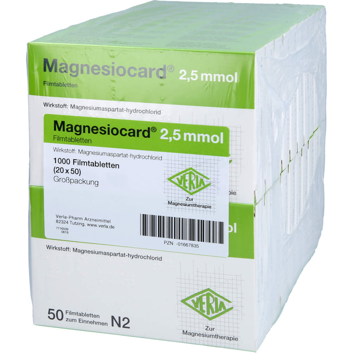 Magnesiocard 2,5 mmol, Filmtbl., 20X50 St FTA