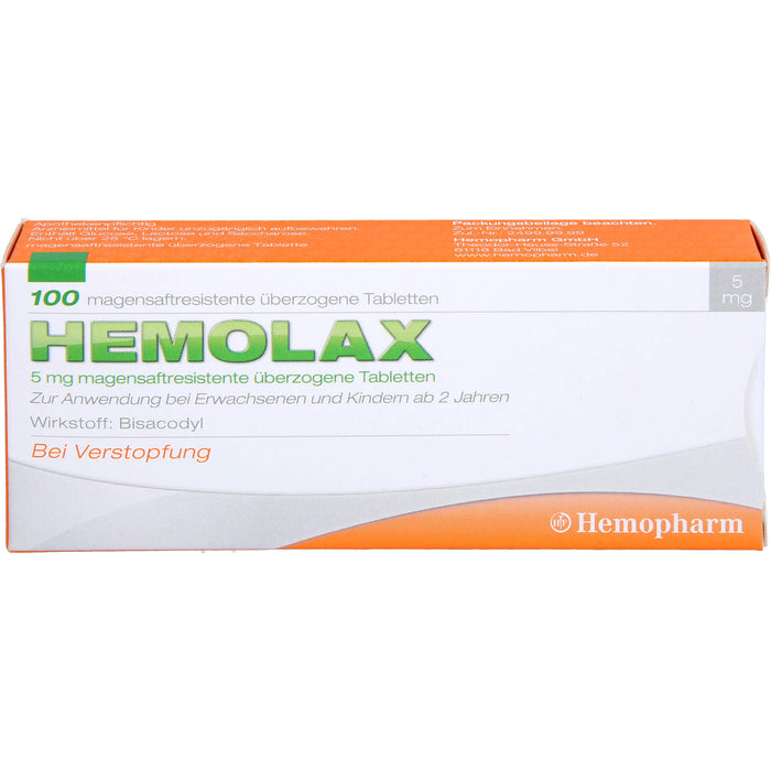 Hemolax 5mg Tmr, 100 St TMR