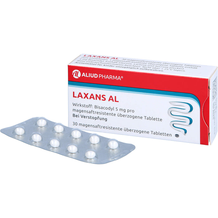 Laxans AL überzogene Tabletten bei Verstopfung, 30 pcs. Tablets