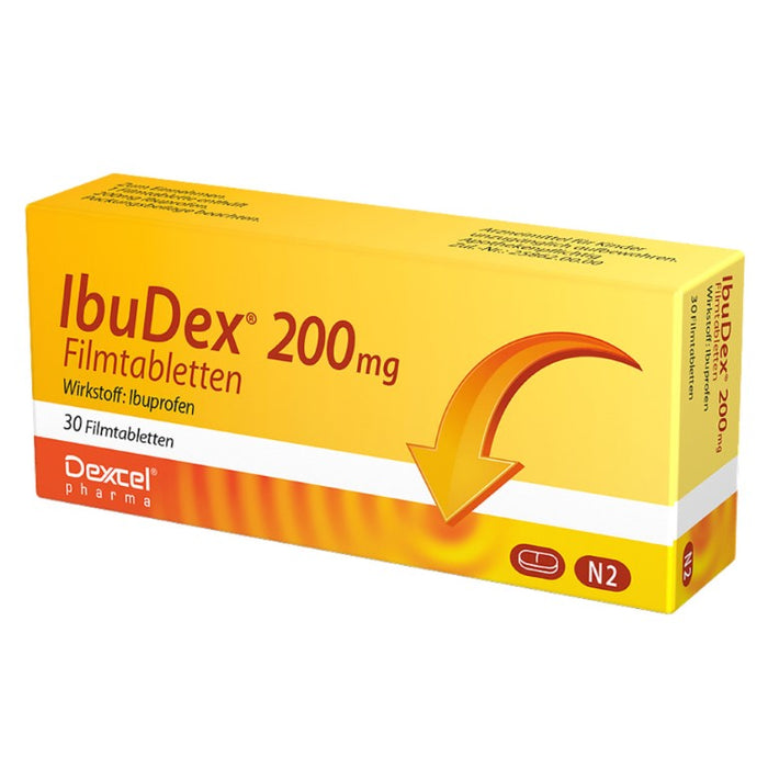 IbuDex 200 mg Filmtabletten bei Schmerzen und Fieber, 30 pcs. Tablets