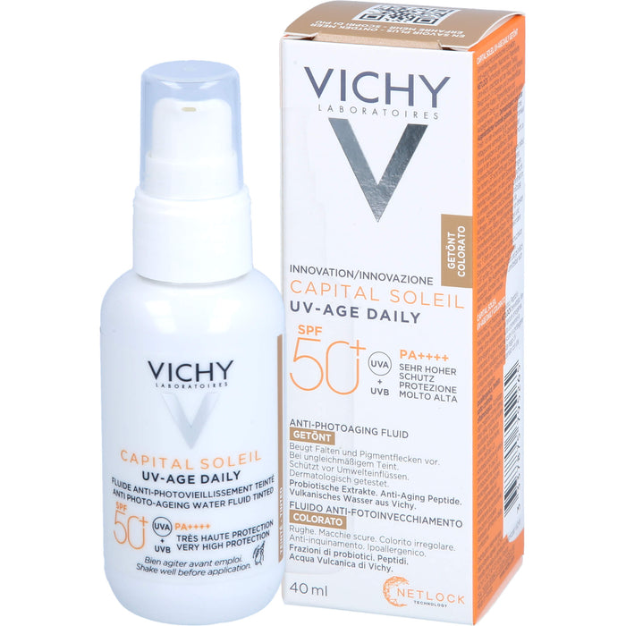 VICHY Capital Soleil UV-Age daily LSF 50+ leichte Sonnencreme mit Tönung, 40 ml Crème